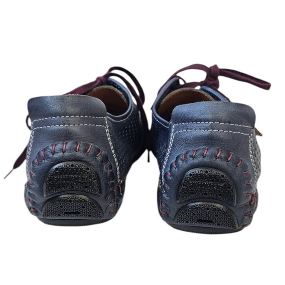 Pikolinos Mens Jerez Perforated Lace Up Leather Sneakers in Blue Azul, Size 41/8 - Picture 2 of 10